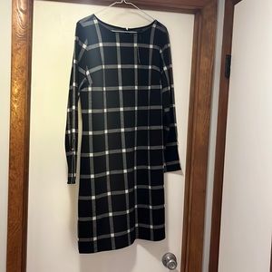 Ann Taylor black plaid new dress size Medium tags on never worn